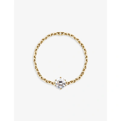 The Alkemistry Redline 18ct Yellow-gold And 0.10ct Diamond Chain Ring In Yellow Gold