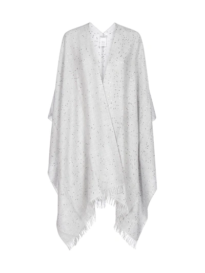 Brunello Cucinelli Cashmere-silk Paillette Fringe Cape In Natural