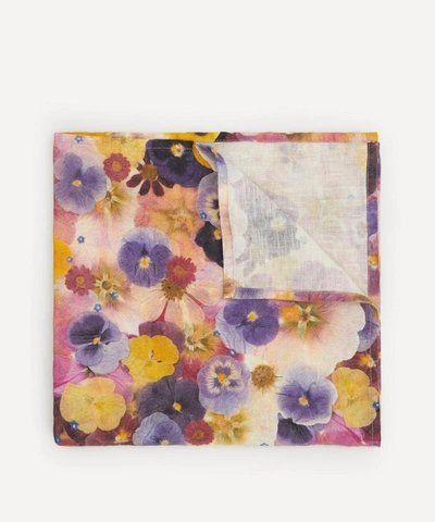 Summerill & Bishop Marche Aux Fleurs Linen Napkin In Pansy