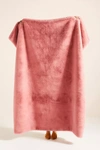 Anthropologie Sophie Faux Fur Throw Blanket In Pink