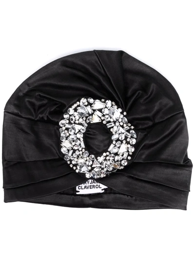 Mary Jane Claverol Bengala Crystal Embellished Turban In Black