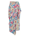 Isabel Marant Bree Floral Asymmetric Drape Stretch Silk Skirt In Multicolor