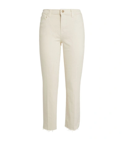 L Agence Sada High-rise Crop Slim Jeans In Vintage White