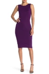 Velvet Torch Racerback Bodycon Midi Dress In Eggplant