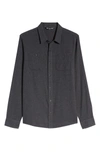 Travismathew Travis Mathew Hefe Regular Fit Flannel Sport Shirt In Dark Grey