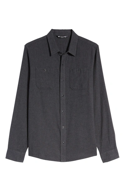 Travismathew Travis Mathew Hefe Regular Fit Flannel Sport Shirt In Dark Grey