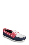 Sperry 'authentic Original' Boat Shoe In Navy/ White/ Red Leather