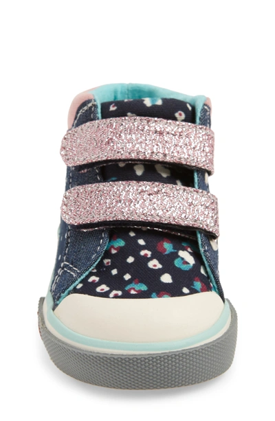 See Kai Run Kids' Kya High Top Sneaker In Navy Dot Mix