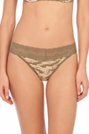 Natori Intimates Bliss Perfection Soft & Stretchy V-kini Panty Underwear In Sage Camo Print