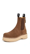 R13 SINGLE STACK CHELSEA BOOTS BROWN SUEDE,RTHIR21065