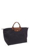 Longchamp 'le Pliage' Overnighter In Bilberry