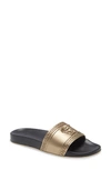 Versace Gold Medusa Slides In Gold/ Black
