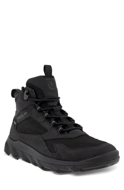 Ecco Mx Gore-tex® Waterproof Hiking Boot In Black/ Black