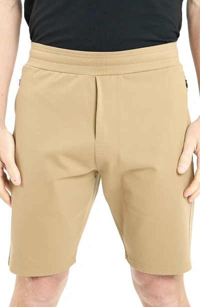 Public Rec Men's All Day Every Day Stretch-nylon Shorts In Khaki