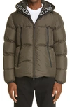 Moncler Montcla Quilted Down Puffer Jacket In Khaki Green