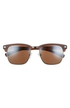 Hurley Halfway 56mm Polarized Browline Sunglasses In Dark Demi/ Brown Base