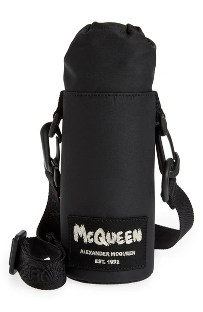 Alexander Mcqueen Man Black And Ivory Mcqueen Graffiti Bottle Cage