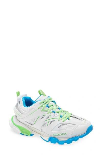 Balenciaga Track Sneaker White Green And Blue In White Green Blue