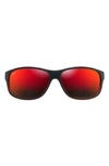 MAUI JIM KAIWI CHANNEL 62MM POLARIZEDPLUS2® RECTANGULAR SUNGLASSES,RM840-07C