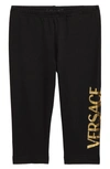 Versace Baby's & Little Girl's Logo-print Jersey Leggings In Black Gold