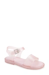 Mini Melissa Mar Glitter Jelly Sandal In Pink/ Glitter