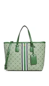 TORY BURCH T MONOGRAM COATED CANVAS SMALL TOTE,TORYB48907