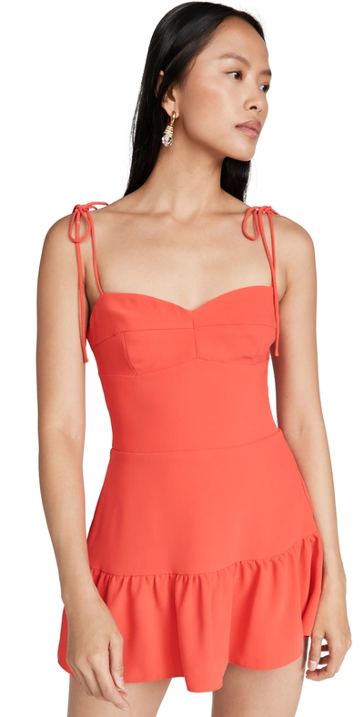 Amanda Uprichard Champagne Skort Romper In Crimson | ModeSens