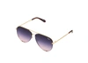 Quay High Key Mini 51mm Aviator Sunglasses In Gold,navy Pink Fade