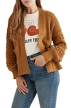 Madewell Bobble Cardigan Sweater In Antique Gold