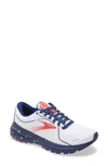 Brooks Adrenaline Gts 21 Running Shoe In White/ Blue/ Red