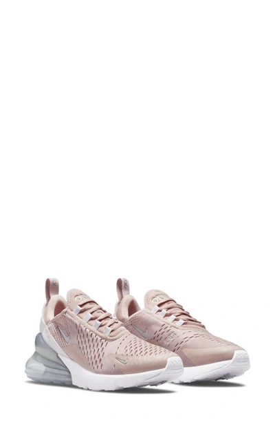 Nike Women's Air Max 270 Casual Sneakers From Finish Line In Pink Ox/metallic Silver-tone