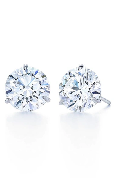 Kwiat Platinum Set Round Cut Diamond Stud Earrings