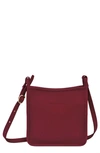 Longchamp Le Foulonné Small Zip Leather Crossbody In Red