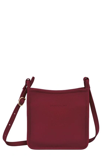 Longchamp Le Foulonné Small Zip Leather Crossbody In Red