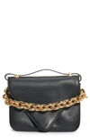 Bottega Veneta Small Mount Leather Crossbody Bag In Black-gold
