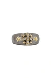 Armenta Old World Wide Cross Band Ring In Silver