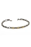 Armenta Old World Id Scroll Bracelet With Diamonds In Silver
