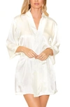 Icollection Satin Robe In Ivory