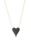 Shymi Small Pavé Heart Pendant Necklace In Gold/ Black