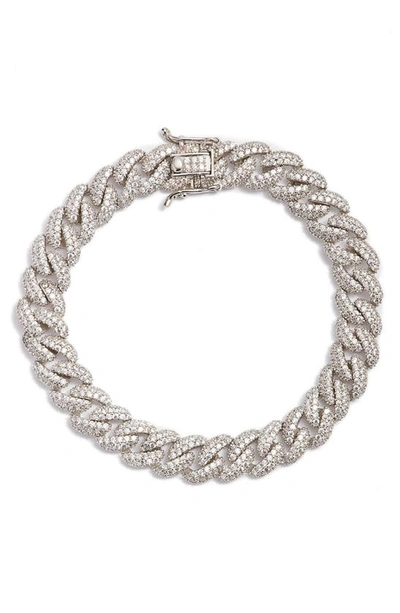 Shymi Women's Pave Cuban Bracelet - Silver