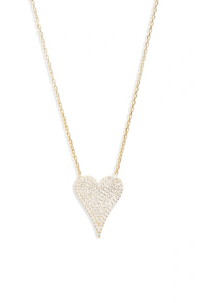 Shymi Small Pavé Heart Pendant Necklace In Gold/ White