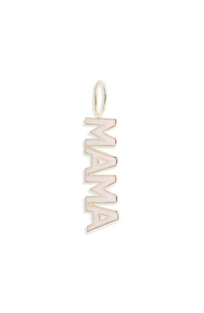 Shymi Enameled Mama Charm In Gold/ Pink