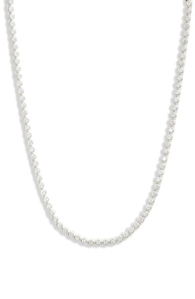 Shymi Classic Round Choker Necklace In Silver/ White