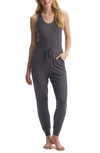 Commando Luxury Ribbed Stretch Cotton And Modal-blend Jumpsuit In Charcoal