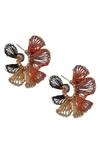 Lavish Jewelry Lavish Coral Ruffle Crochet Hoop Earrings In Multicolor