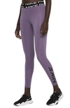 Nike Pro Women's Dri-fit 7/8 Length Leggings In Amethyst Smoke/black/(white)