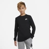 Nike Sportswear Big Kids' (boys') Long-sleeve T-shirt In Black