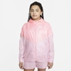 Nike Sportswear Windrunner Big Kids' Jacket (extended Size) In Arctic Punch,pink Foam,white