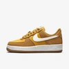 Nike Air Force 1 '07 Se Women's Shoe In Gold Suede,university Gold,gum Medium Brown,sail