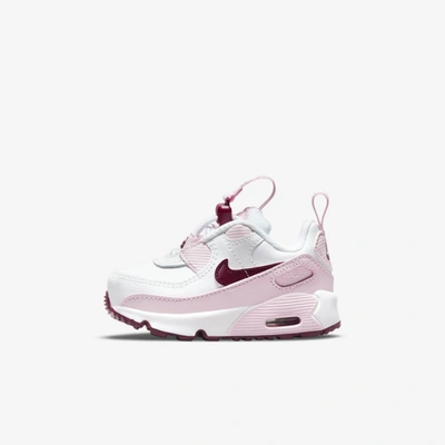 Nike Air Max 90 Toggle Baby/toddler Shoes In White,pink Foam,dark Beetroot